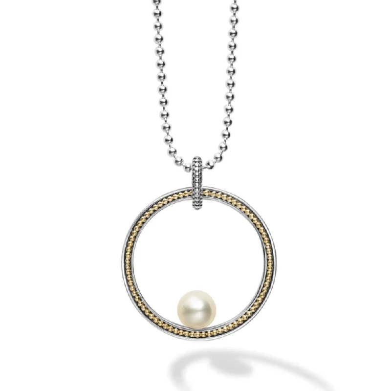 Lagos Luna Circle Pearl Statement Necklace