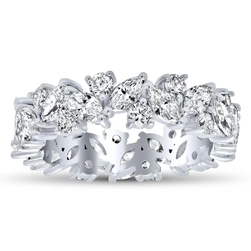 The Gardenia - Round Diamond and Marquise Eternity Band