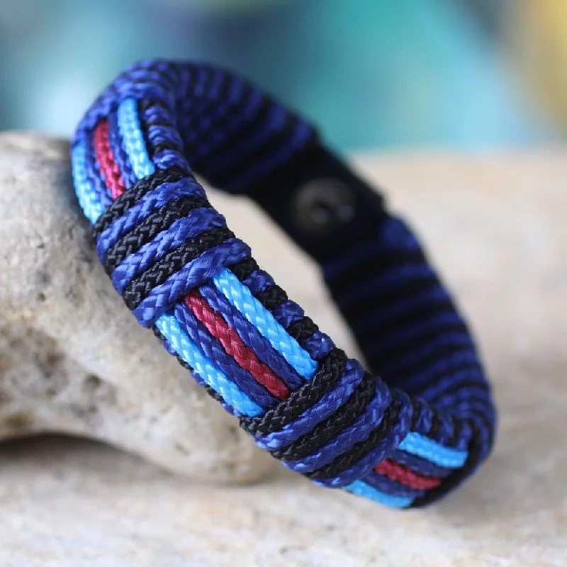 Men's Polyester Recycled Paper 'Legends of Africa' Bracelet (Ghana) - 1"x8.5"