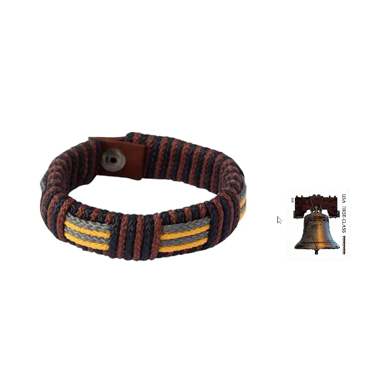 Men's Wristband Bracelet, 'Song of Africa' (Ghana)