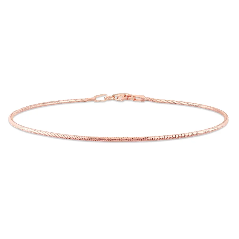 Miadora 18kt Rose Gold Plated Sterling Silver Snake Chain Men's Bracelet