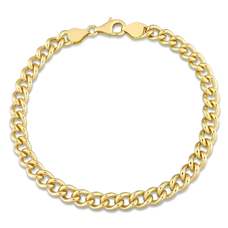 Miadora 18kt Yellow Gold Plated Sterling Silver Curb Chain Men's Bracelet