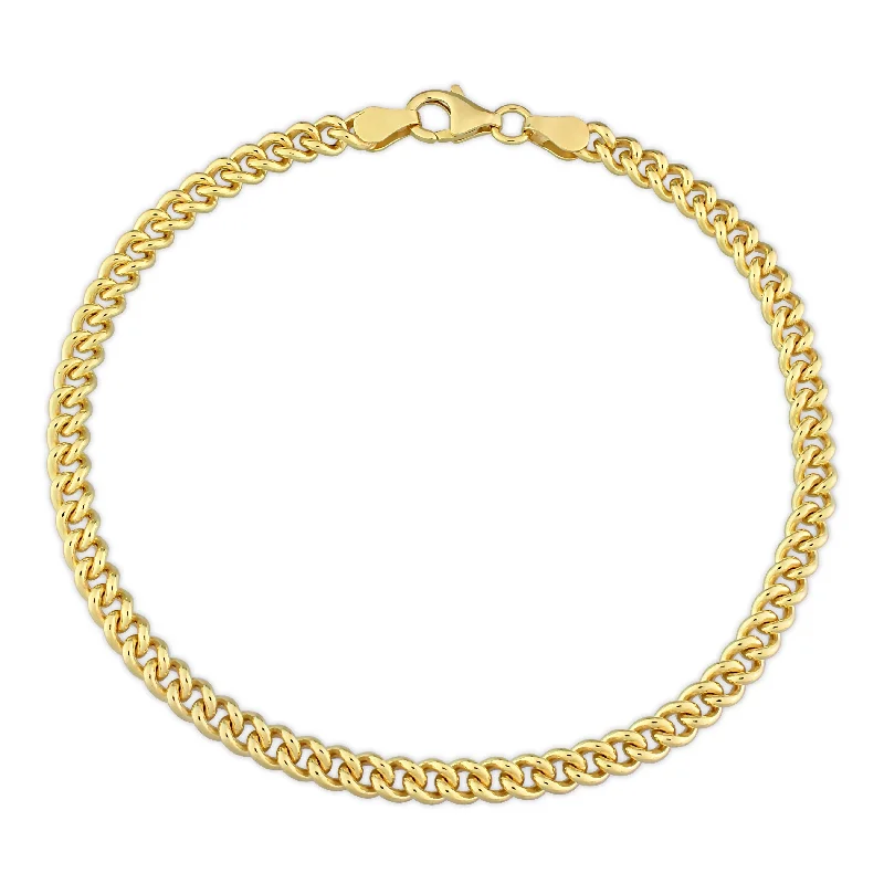 Miadora 18kt Yellow Gold Plated Sterling Silver Curb Chain Men's Bracelet