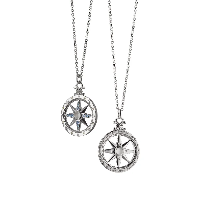 Monica Rich Kosann "Adventure" Global Compass Charm with Sapphires