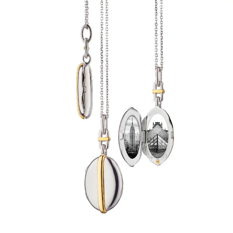 Monica Rich Kosann Two-Tone Slim Oval "Tess" Locket