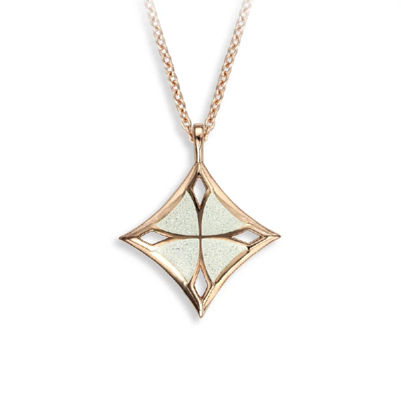 Nicole Barr White Cloverleaf Cross Necklace