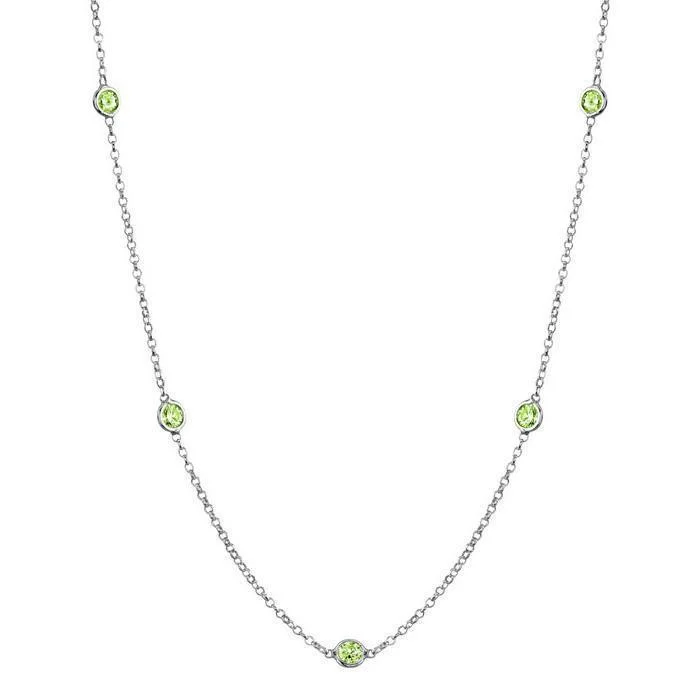 Peridots Station Necklace