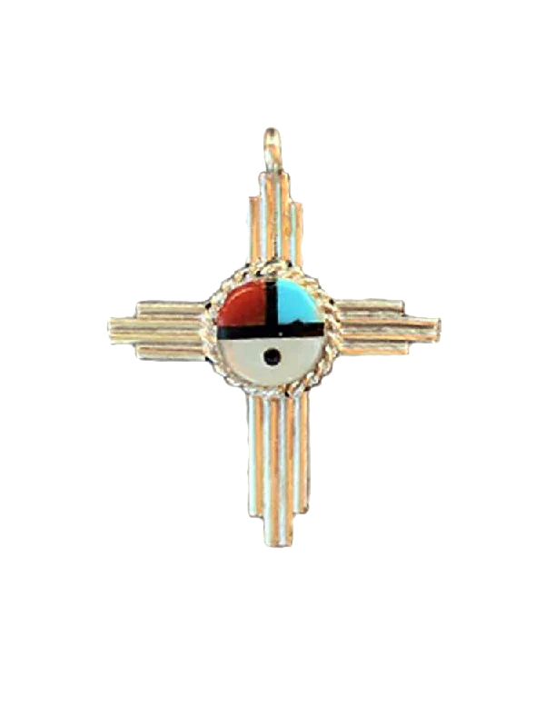 Very Small Zuni Zia Cross Pendant