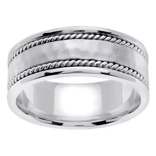 Platinum Wedding Band for Men 8mm Comfort Fit Handmade