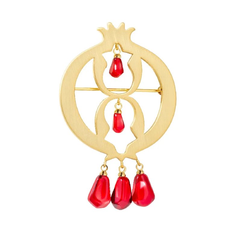 Pomegranate Brooch with seeds