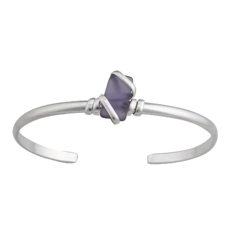 Purple Pompano Beach Glass Mini Cuff