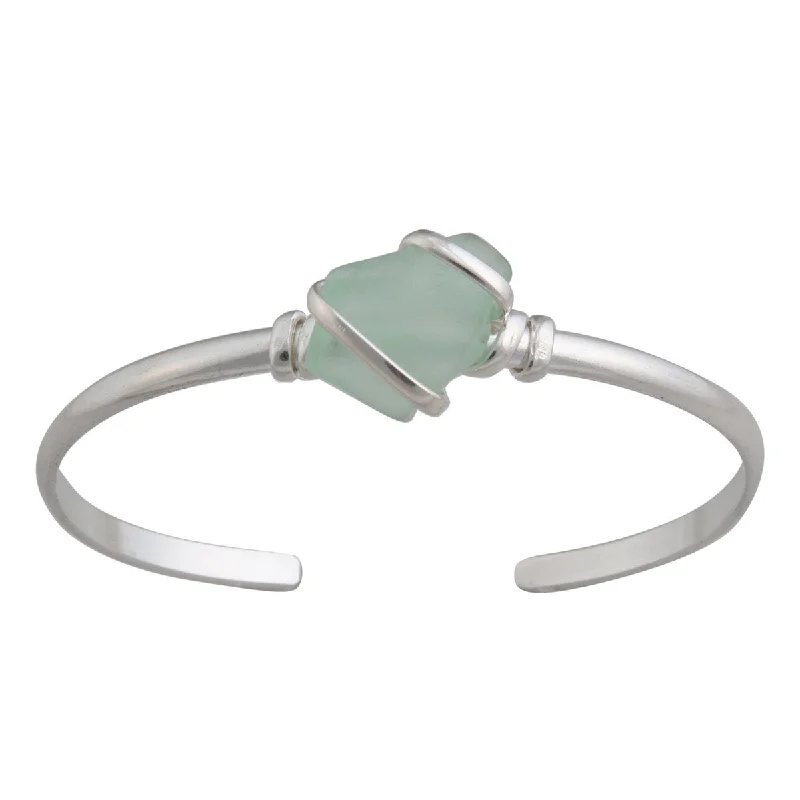 Seafoam Green Pompano Beach Glass Mini Cuff