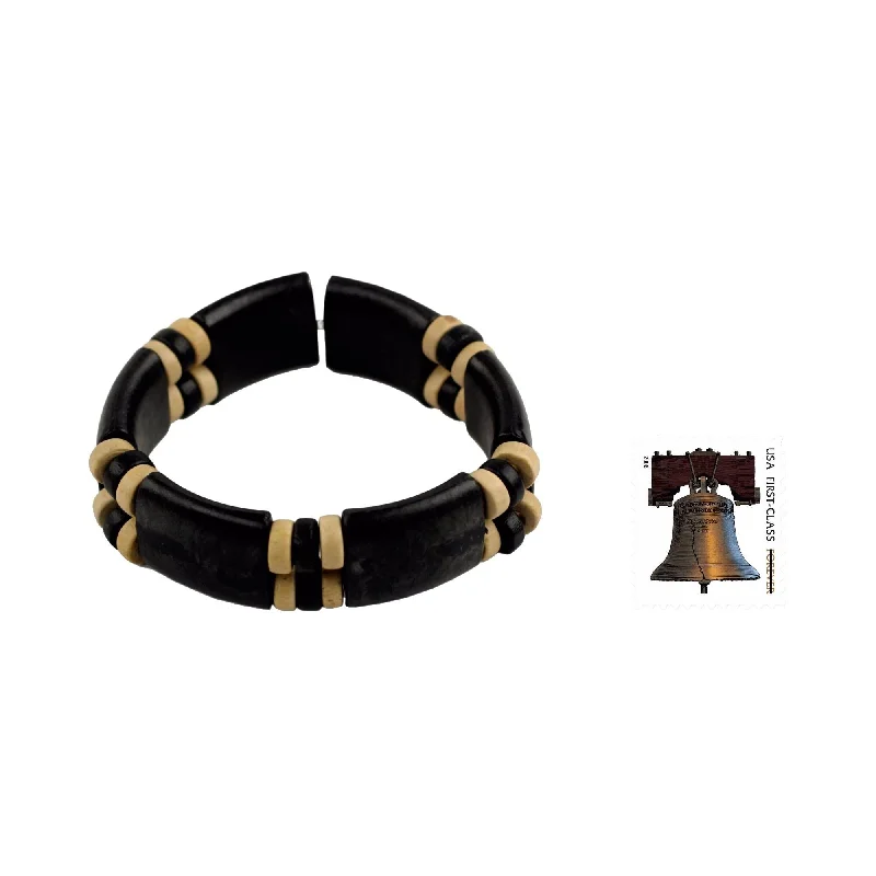 Sese Wood 'Midnight Connection' Bracelet (Ghana)