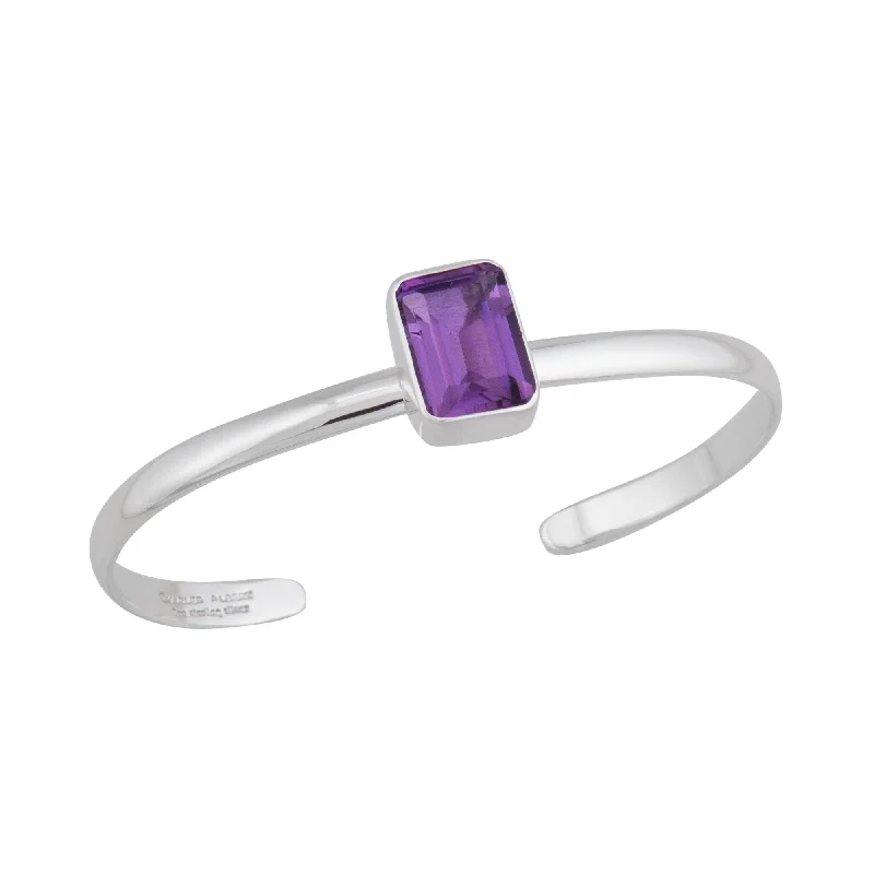 Sterling Silver Amethyst Mini Cuff