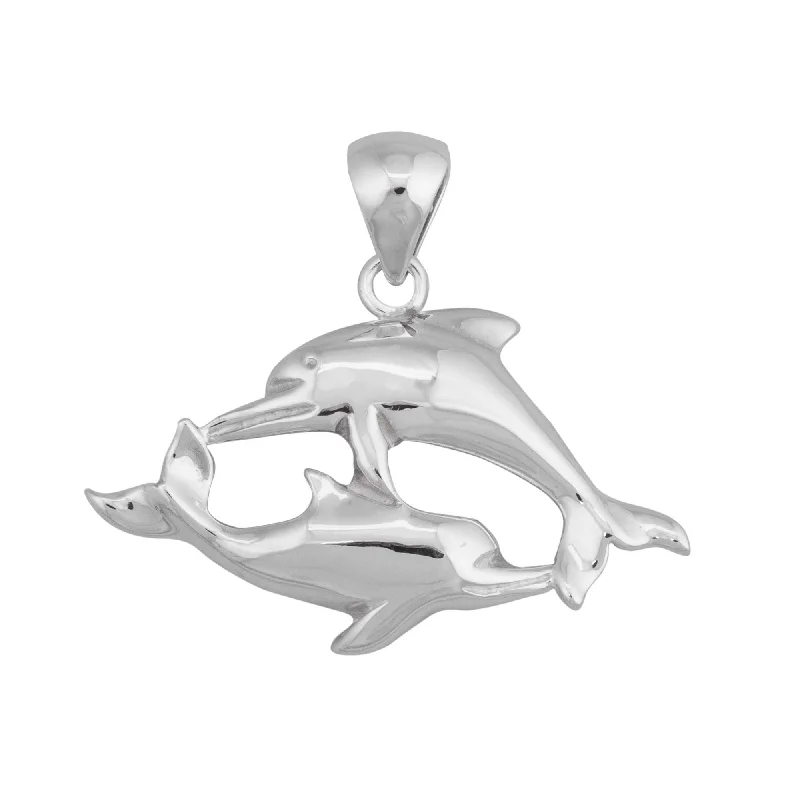 Sterling Silver Double Dolphin Pendant