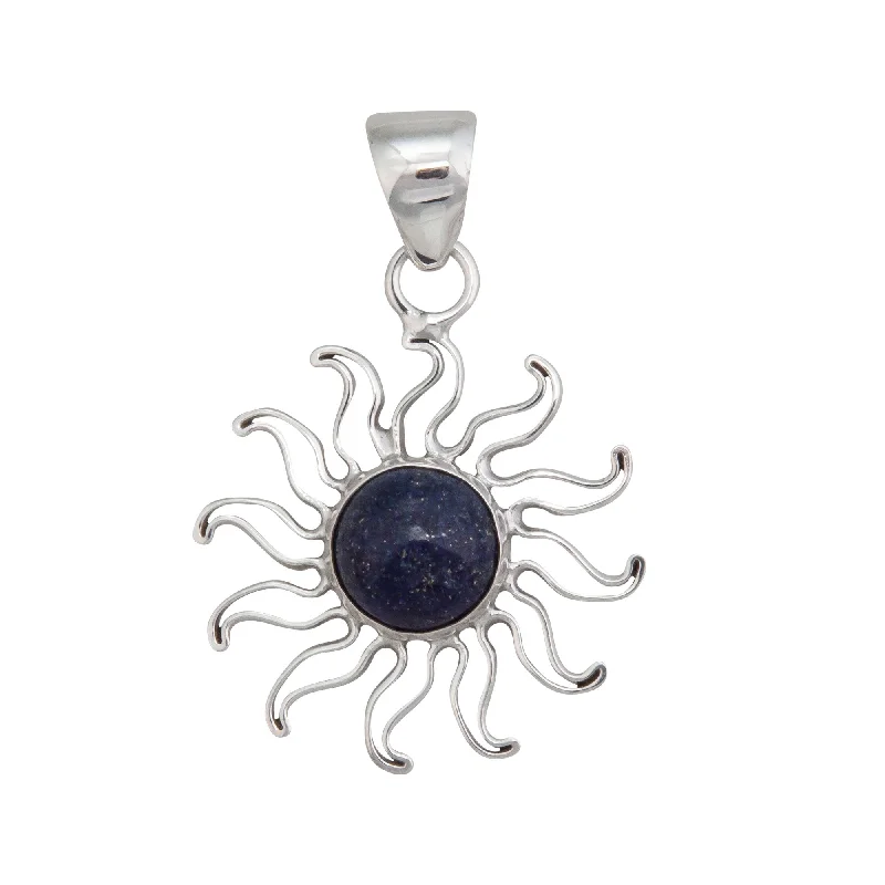 Sterling Silver Lapis Lazuli Sun Pendant