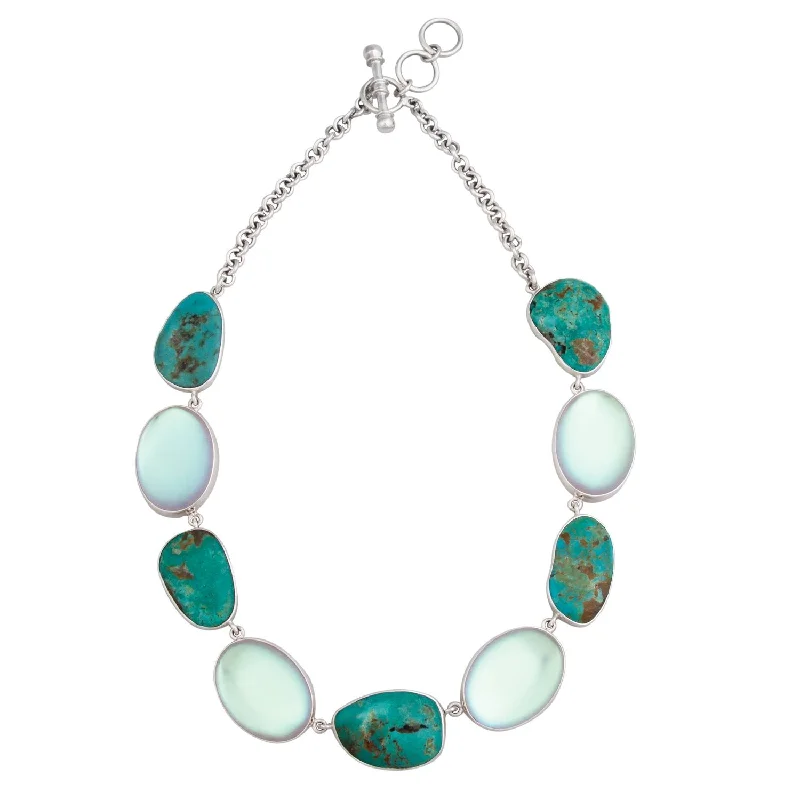 Sterling Silver Luminite & Campo Frio Turquoise Necklace