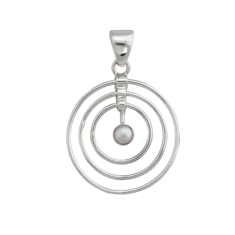 Sterling Silver Mini Pearl Infinity Pendant