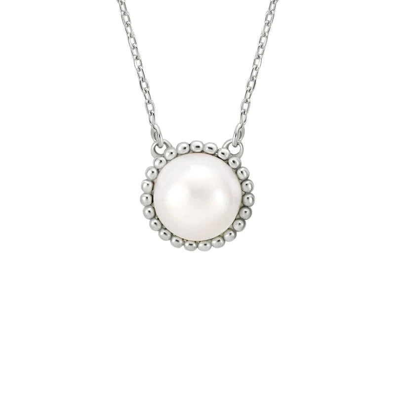 Sterling Silver Pearl Pendant Necklace