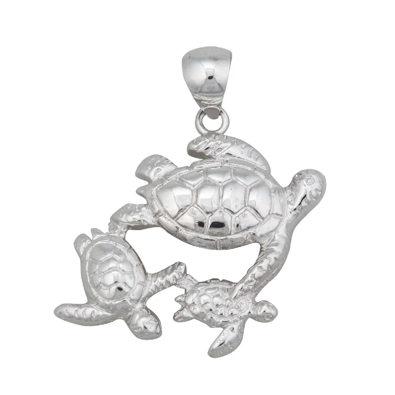 Sterling Silver Sea Turtle Family Pendant