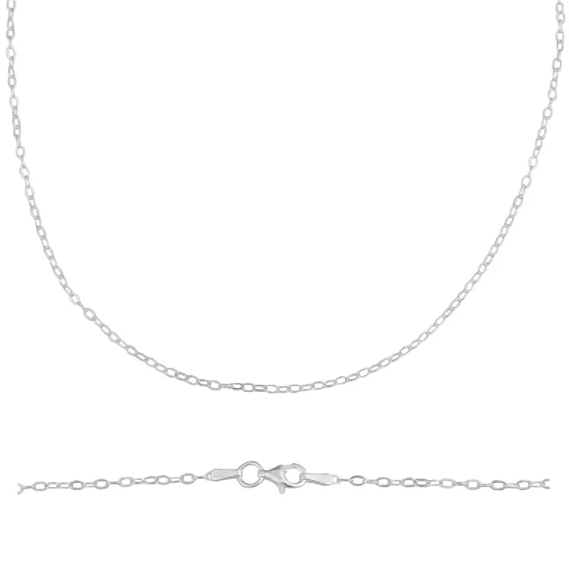 Sterling Silver Thin Drop Oval Link Chain