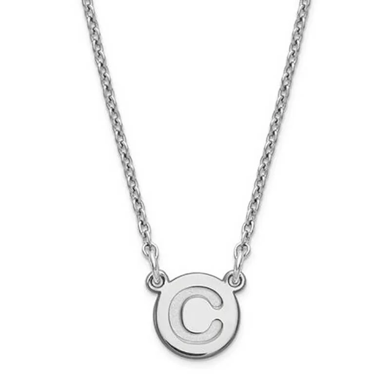 Sterling Silver Tiny Circle Initial Pendant