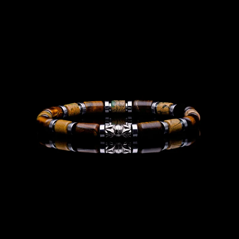 The Desert | Tiger Eye, Sepentiite Beaded Bracelet