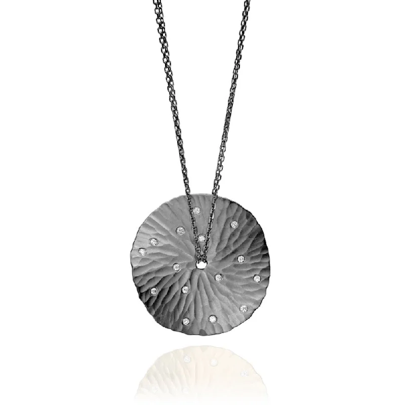 Toby Pomeroy Eco Silver Hammered Disc Pendant Necklace