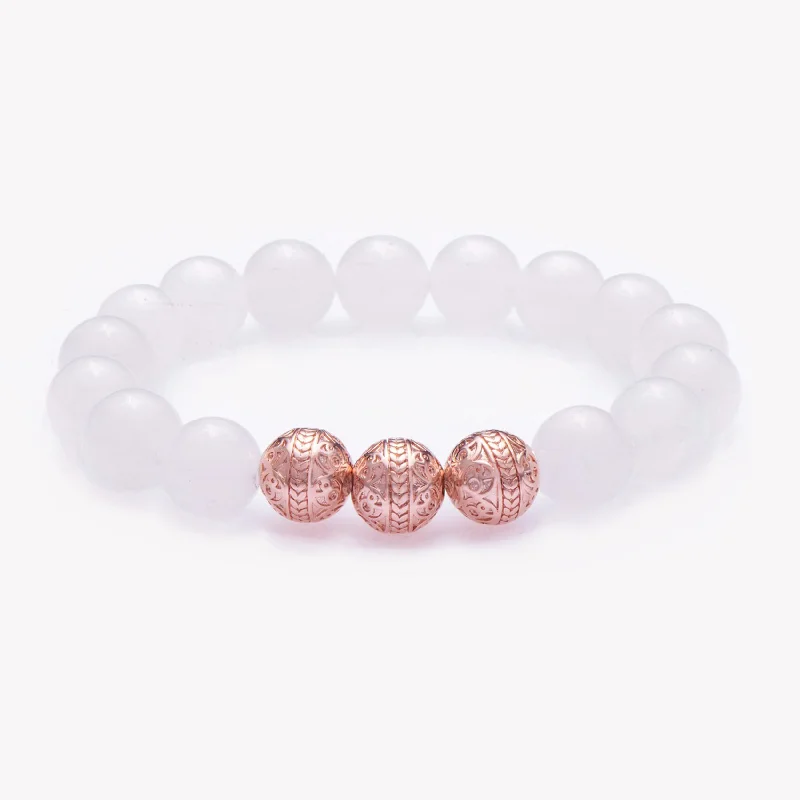 Rose Gold Classic White Jade