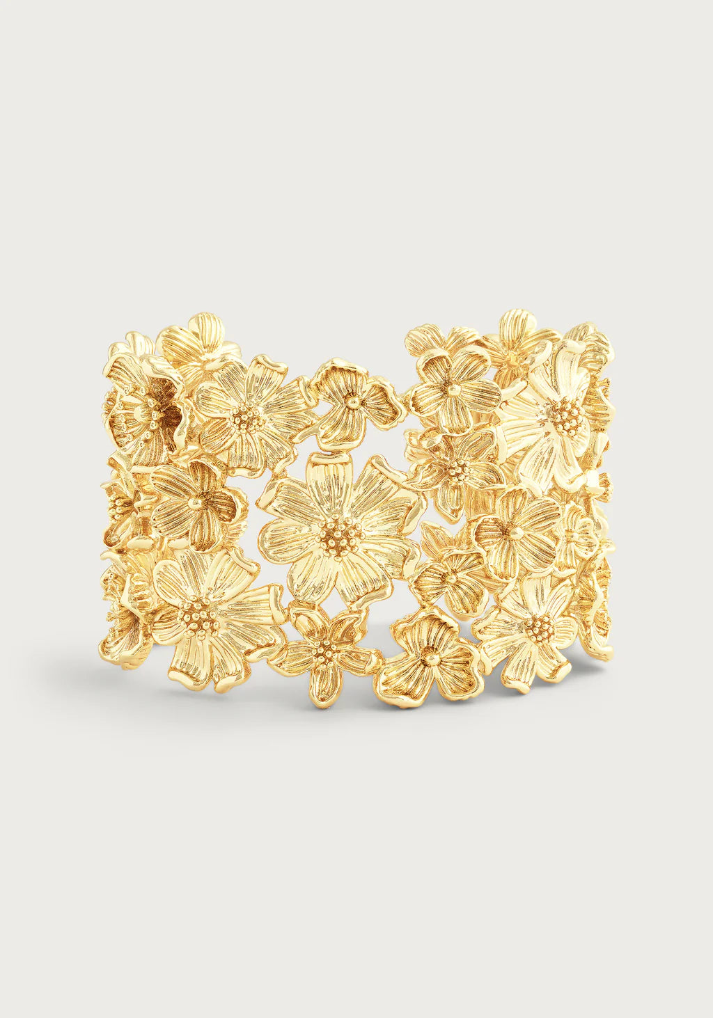 Wildflowers Gold Wide Cuff