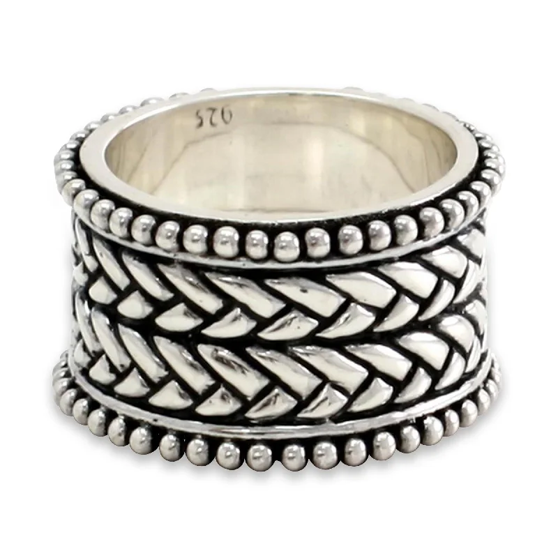 Woven Wonder Sterling Silver Men's Ring