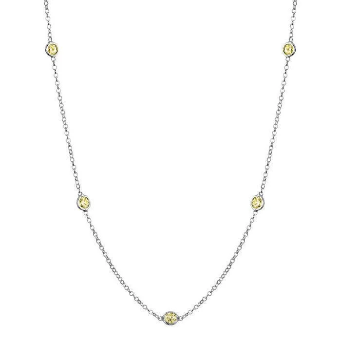 Yellow Sapphire Station Necklace