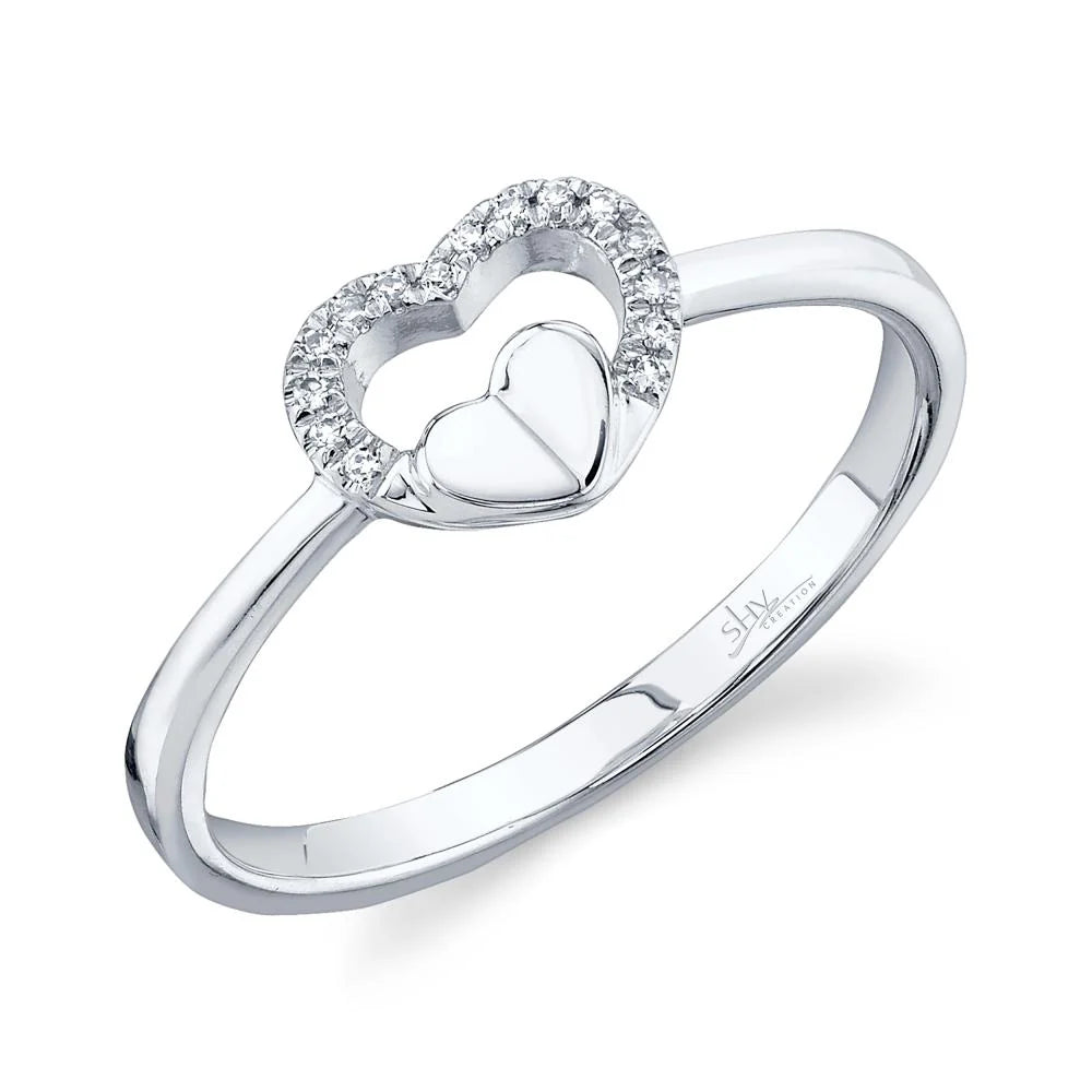 0.04ctw Diamond Heart Ring