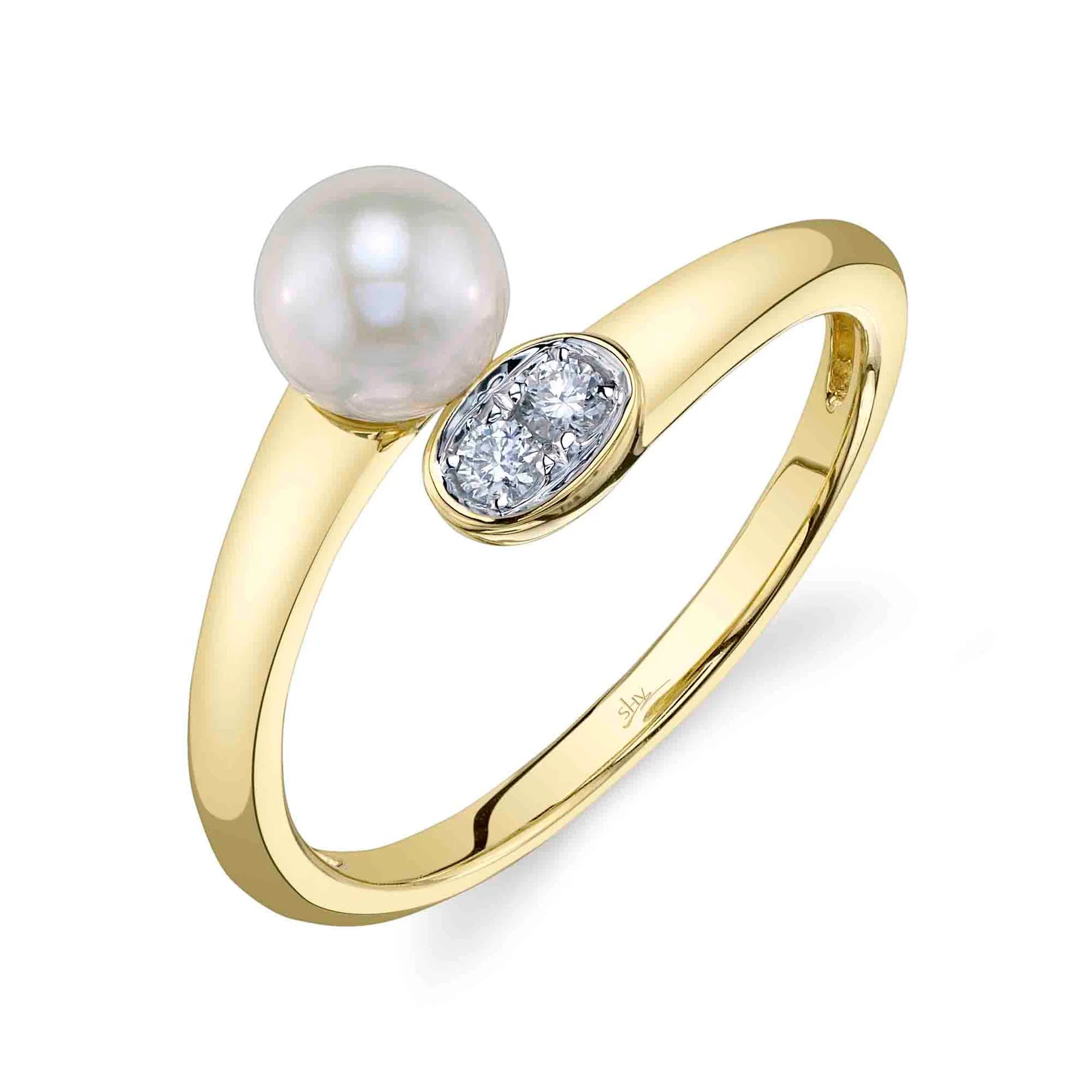 0.06ctw Diamond & Cultured Pearl Ring