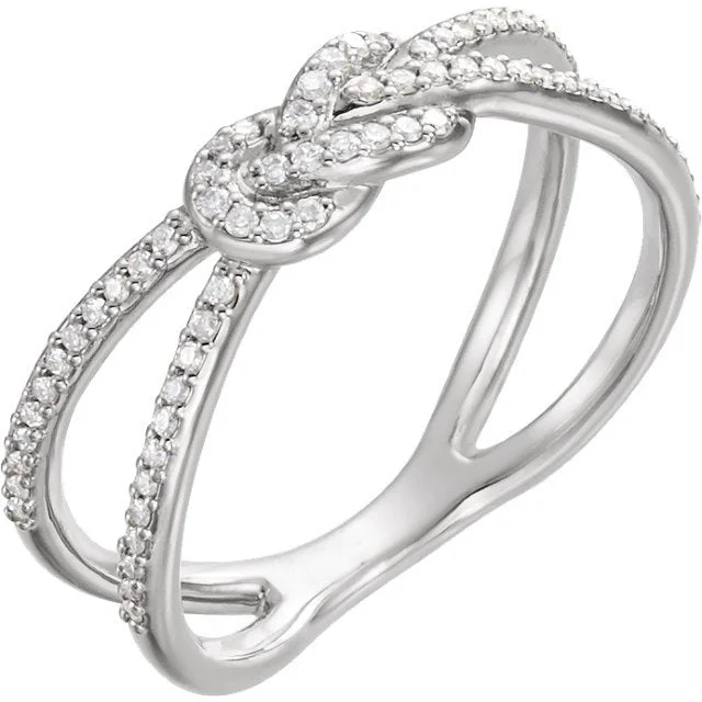 14KT GOLD 1/5 CTW DIAMOND KNOT RING