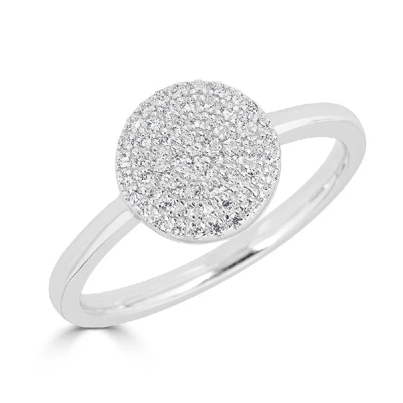 EMILIQUE 14KT GOLD 1/5 CTW DIAMOND PAVE ROUND RING