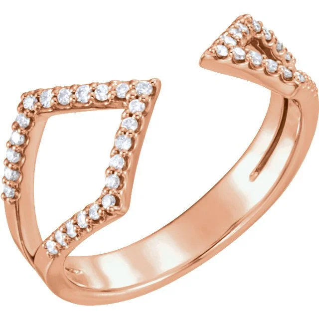 14KT ROSE GOLD 1/5CT DIAMOND GEOMETRIC RING