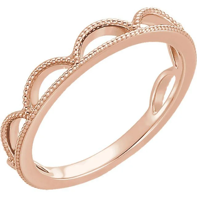 14KT Gold Half Moon Stackable Ring