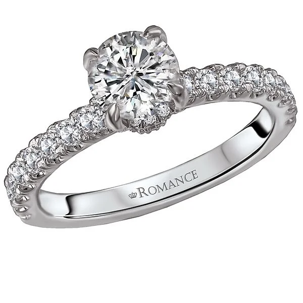 18KT White Gold 1.25 CTW Diamond Accented Head Ring