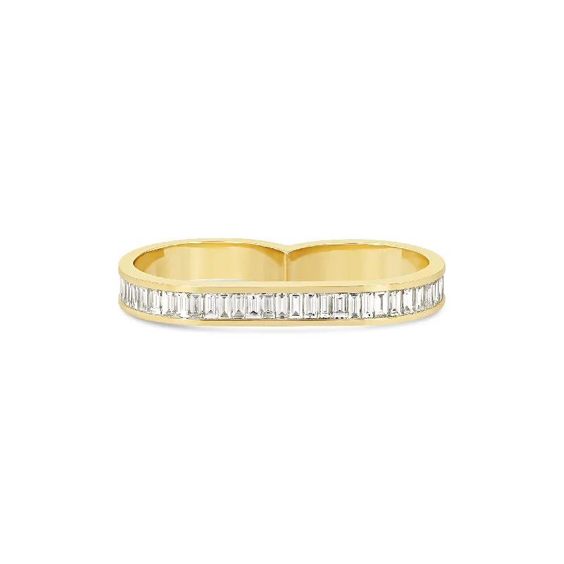 Baguette Eternity Double Ring - Vertical