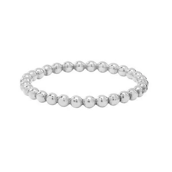 Beaded Stackable Ring - Silver