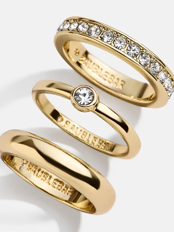 Darcy Ring Set - Gold/Pavé