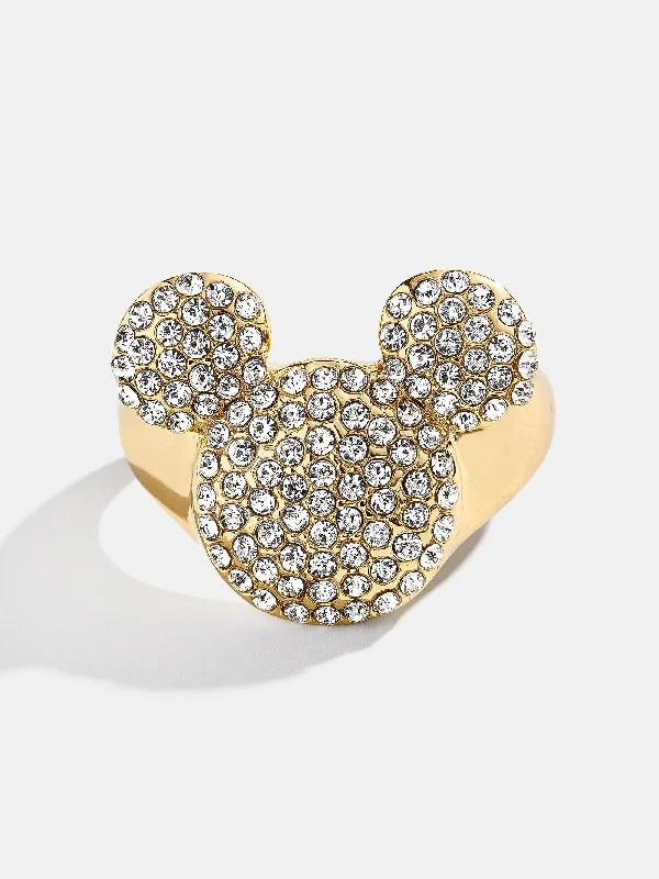 Disney Mickey Mouse Pavé Bubble Ring - Gold/Pavé