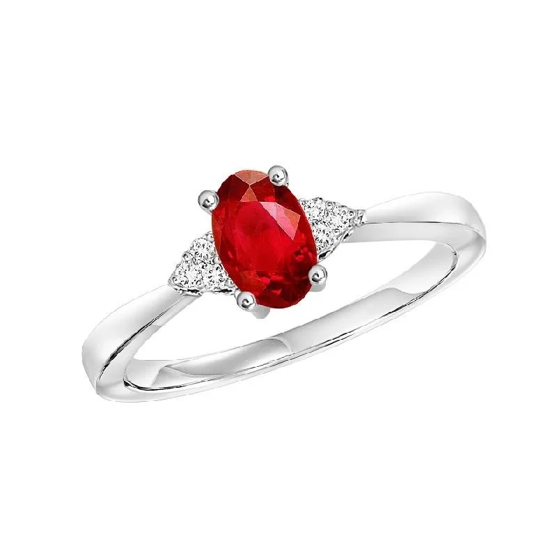 10KT White Gold Birthstone Ring