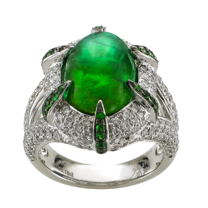 JULEVE 18KT CABOCHON GREEN TOURMALINE RING