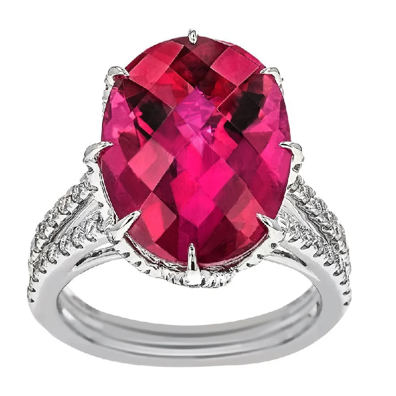 Juleve 18KT Gold 10.64 CT Rubellite & .93 CTW Diamond Ring