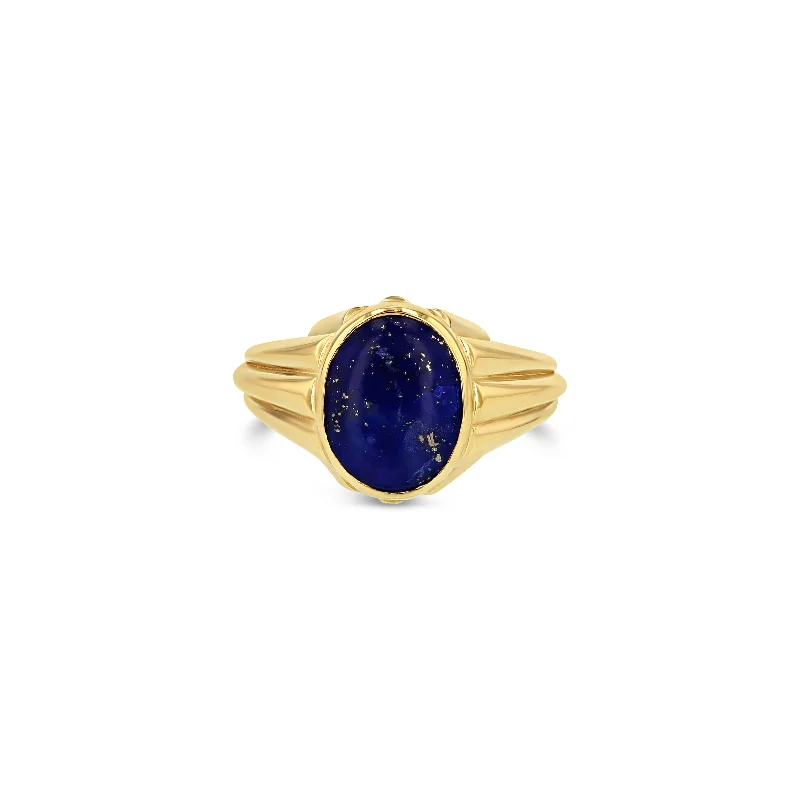 Lapis Column Ring - Vertical