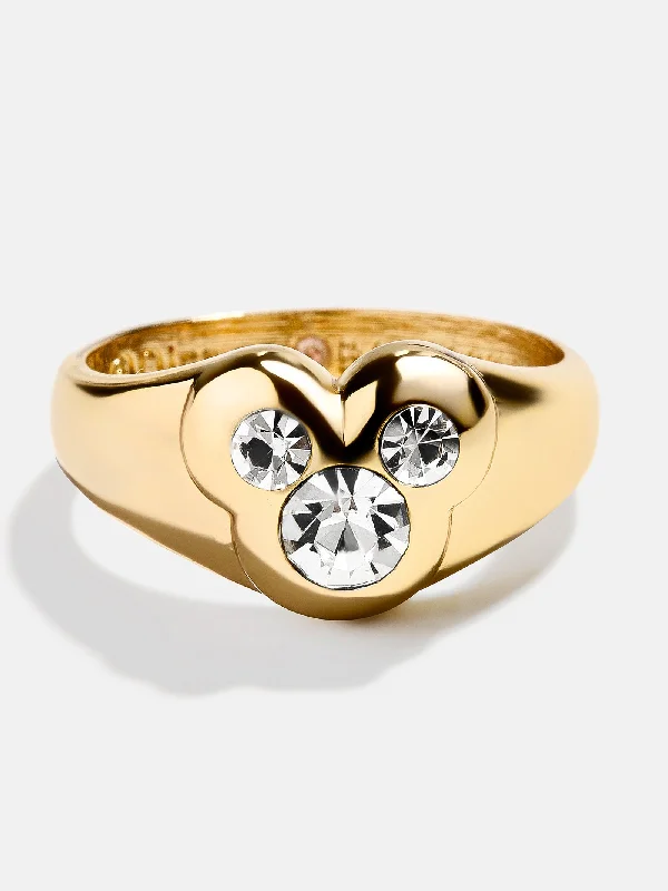 Mickey Mouse Disney Gold Ring - Gold/Pavé