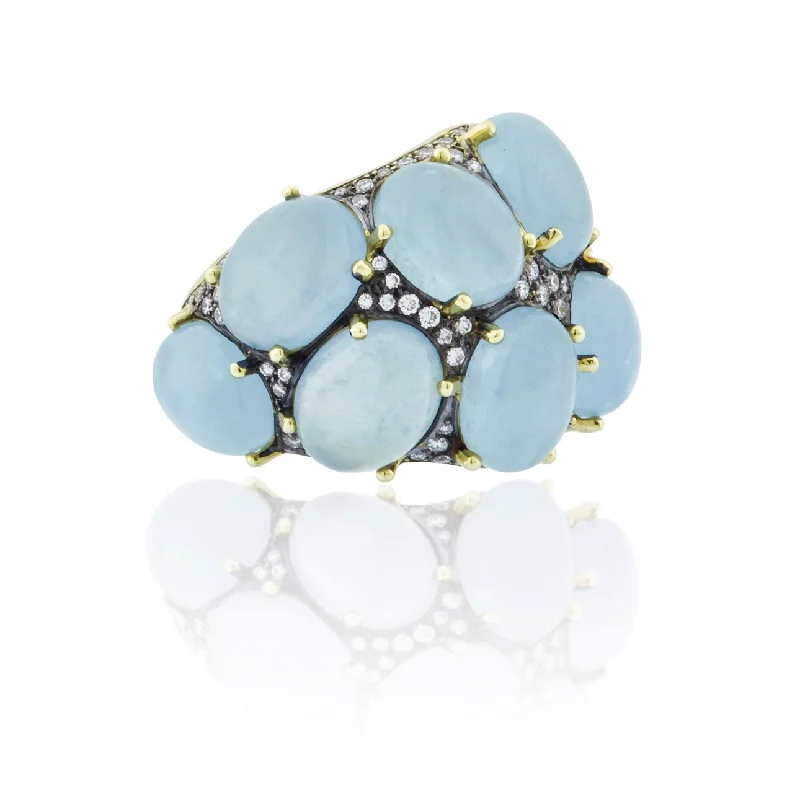 Pebble Aquamarine Cocktail Ring