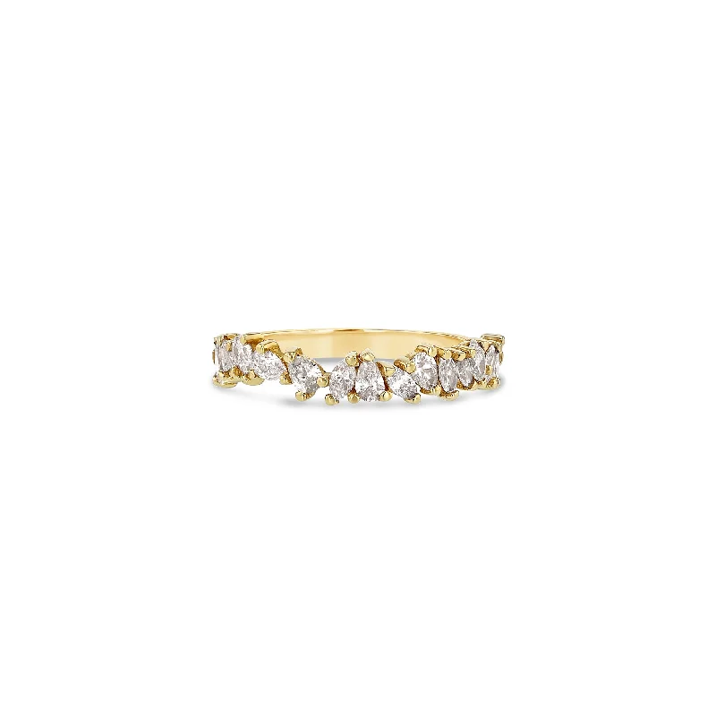 Petite Marquise + Pear Half Eternity Ring